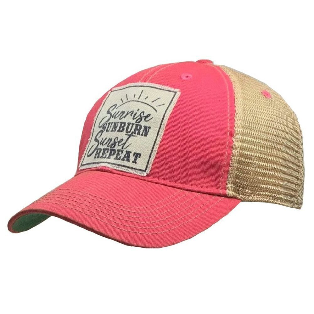 Distressed Trucker Cap Cotton Polyester Mesh Back Adjustable Snapback